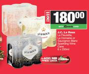 J.C.Le Roux La Fleurette,Le Domaine Or Sauvignon Blanc Sparkling Wine Cans-For 2 x 6 x 250ml