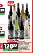 Bruce Jack Pinotage Malbec,Shiraz,Daily Brew,Merlot,Chenin,Sauv Blush Or Bumble Bee Moscato-2 x 750m