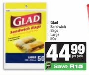 Glad Sandwich Bags Large-50s Per Pack
