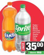 Fanta/Sprite/Stoney Flavoured Soft Drink (Regular Range Only)-For Any 2 x 2Ltr