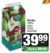 Rhodes 100% Juice Assorted-2Ltr