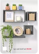4 Pc Wall Shelf Set