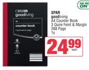 Spar Good Living A4 Counter Book 3 Quire Feint & Margin 288 Page-1s