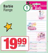 Barbie A4 Book Labels-16s Per Pack