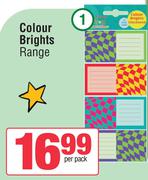 Colour Brights A4 Book Labels-16s Per Pack