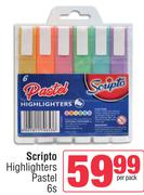 Scripto Highlighters Pastel-6s Per Pack
