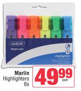 Marlin Highlighters-6s Each