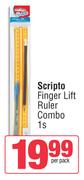 Scripto Finger Lift Ruler Combo-1s Per Pack