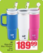 O2 Mega Mug 900ml (Blue, Paradise Or Grey)-Each