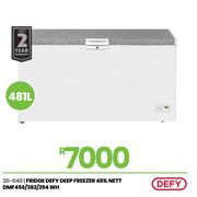 Defy 481L Nett WHT Fridge Deep Freezer DMF456/382/294 20-040