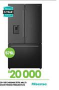 Hisense 575L SxS Multi Door Fridge/Freezer 20-581