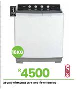 Defy 18Kg T/T WHT Washing Machine DTT180 22-281