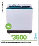 Midea 15Kg T/T WHT Washing Machine KL15TTG1W 22-336