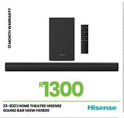 Hisense 140W Home Theatre Soundbar HS1800 23-822