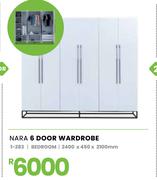 Nara 6 Door Wardrobe 2400 x 450 x 2100mm 1-283
