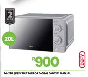 Defy 20Ltr Manual Mirror Digital Microwave Oven DMO381 24-220