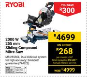 Ryobi 2000W 255mm Sliding Compound Mitre Saw MS-255SCL (744622)