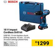 Bosch 18V Impact Cordless Drill Kit (850007926)
