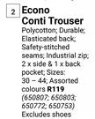 Beck Econo Conti Trouser (650807,650803,650772,650753)