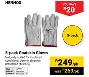Hennox 5 Pack Goatskin Gloves (620172)-Per Pack