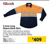 Beck 2 Tone Long Sleeve Work Shirt (589394,589396,589399)