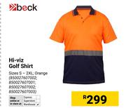Beck Hi-Viz Golf Shirt Orange (850027607002,850027607001,850027607002,850027607003)