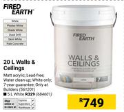 Fired Earth 20L Walls & Ceilings (561201)