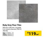 Ruby Grey Floor Tiles 500mm x 500mm (784141, 784139)-Per Sqm