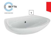 Betta Delux Courier Wall Hung Basin White (529451)-Each