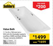 Builders Value Bath 1.7m (l) x 700mm (w) x 555mm (h) (648541)