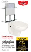 Lusso Luna Ceramic Toilet Concealed Cistern & White Flush Plate (783907,783910)