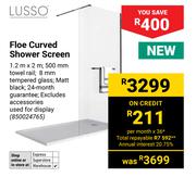 Lusso Floe Curved Shower Screen 1.2m x 2m (850024765)