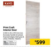 Kayo Print Craft Interior Door 2.032m (h) X 813mm(w) 730240, 730237