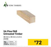 York Timbers SA Pine Par Untreated Timber 38mm X 38mm X 6.0m 5238