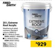 Fired Earth 20L Extreme Roof Acrylic Standard Colours (488810)