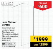 Lusso Luna Shower Screen 1m x 2m (850010202, 850010167)