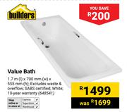 Builders Value Bath 1.7m (l) x 700mm (w) x 555mm (h) (648541)