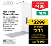Lusso Floe Curved Shower Screen 1.2m x 2m (850024765)