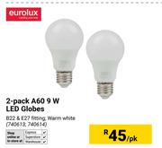 Eurolux 2-Pack A60 9W LED Globes (740613; 740614)-Per Pack