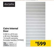 Dortello Cairo Internal Door (Excludes Handles) 2.032m x 813mm x 40mm 747692