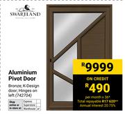 Swartland Aluminium Pivot Door (Bronze) 742704