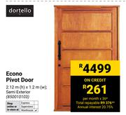 Dortello Econo Pivot Door 2.12m (H) x 1.2m (W) 850010103