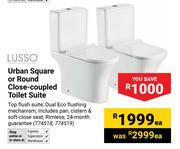 Lusso Urban Square Or Round Close Coupled Toilet Suite (774518,774519)