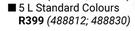 Fired Earth 5L Extreme Roof Acrylic Standard Colours (488812, 488830)