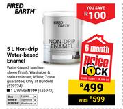 Fired Earth 5L Non Drip Water Based Enamel (539324)