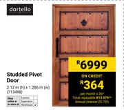 Dortello Studded Pivot Door 2.12m(h) X 1.286m(w) 713498