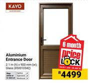 Kayo Aluminium Entrance Door (Glass) 2.1m(h) X 900mm(w) 850010342