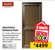 Kayo Aluminium Entrance Door (Bronze Bearded) 2.1m(h) X 900mm(w) 850010320