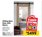 Sliding Barn Door With Mirror 2.05m (H) x 930mm (W) 751776