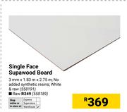 Single Face Supawood Board (White & Raw)3mm x 1.83m x 2.75m 558191